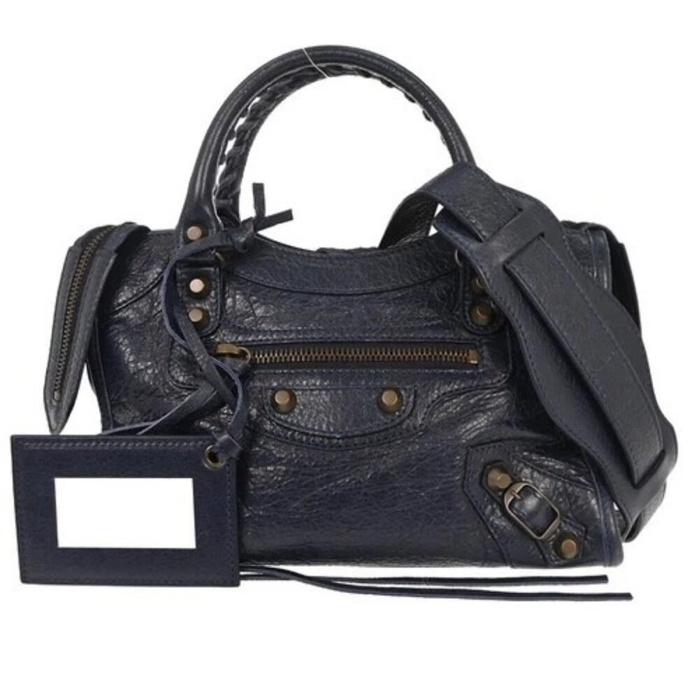 Balenciaga Navy Classic Mini City 2way Handbag 300295.4012.E.1669 145845